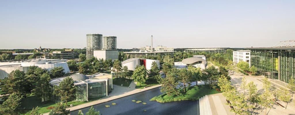 Übersicht Autostadt Autostadt Blick vom Zeithaus