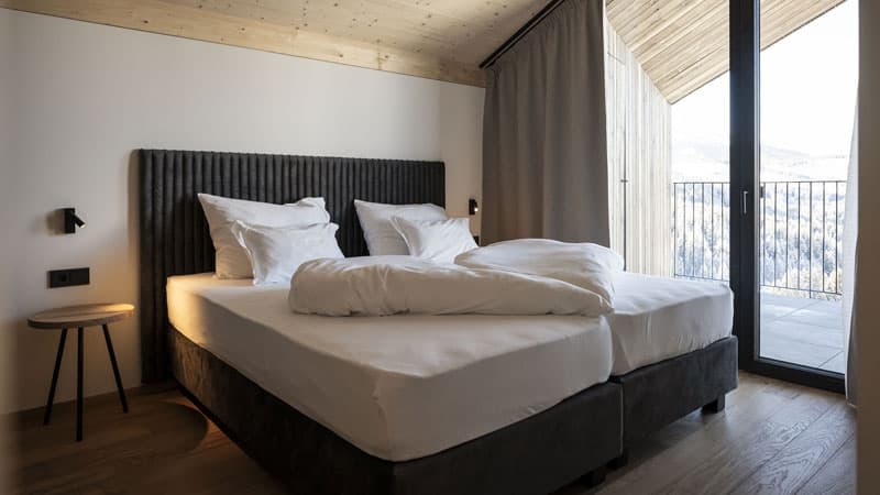 Hotel Maria Obereggen: Eco Lodge Doppelbett Bild: Alex Filz