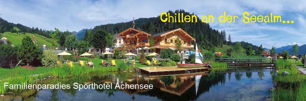 Es gibt nicht nur den großen Achensee, nein! Es gibt fast daneben einen herrlichen kleinen Badesee, der zu unserem Urlaubsdomizil gehört. Von wunderbar entspannten Tagen im Kinderhotel!