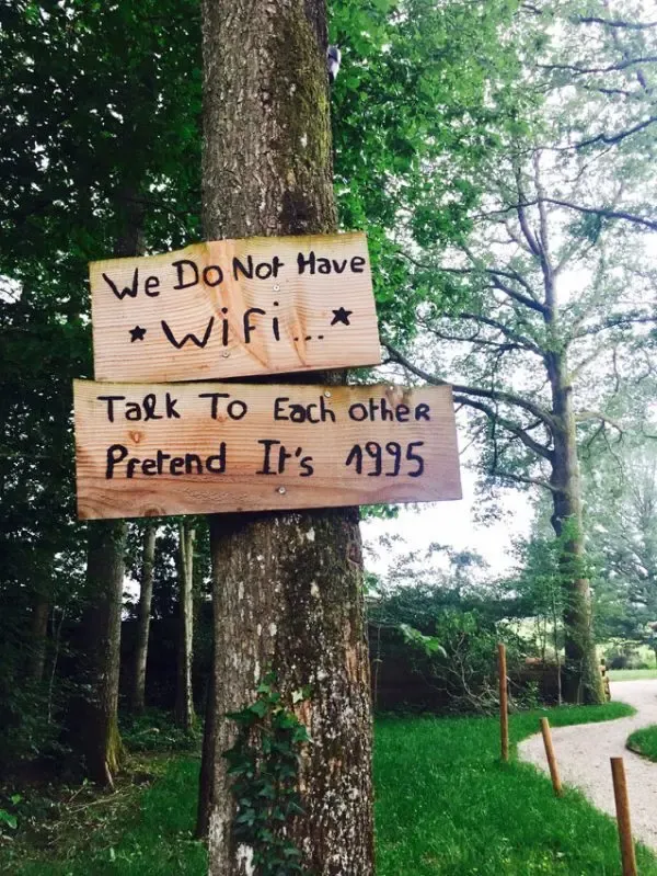 Schild in der Country Lodge