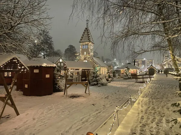 Daenemark im Winter - julehjertebyen Bild. julehjertebyen