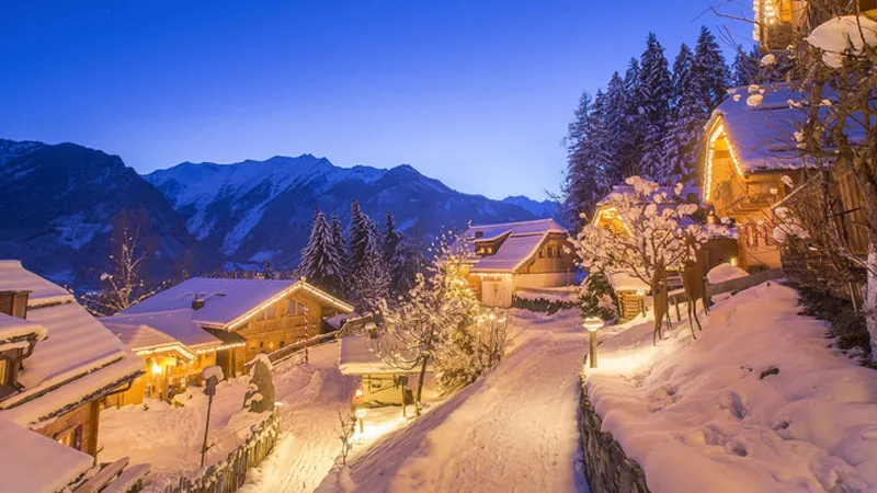 Naturdorf Oberkuehnreit - bei Nacht im Winter Bild: Franz Reifmueller
