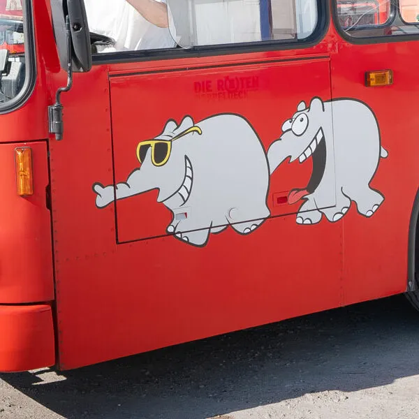 Detail Ottifanten-Bus, Die Roten Doppeldecker, Hamburg Foto: © Andrea Fischer, Trips4Kids.de